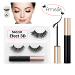 Gene false Amelie Effect 3D tip banda 1 pereche cu Magnet Cod SA110 + Adeziv cu magnet